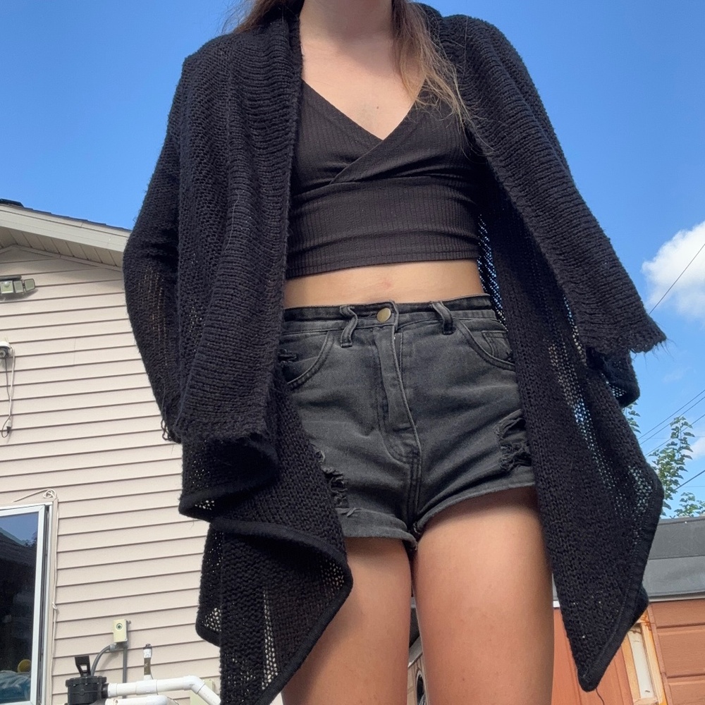 Black Lightweight Knit Cardigan